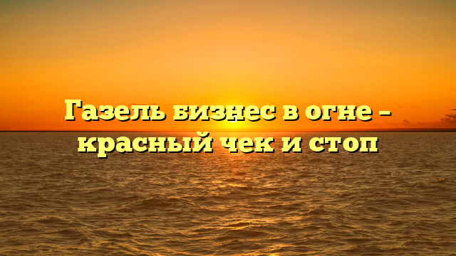 Газель бизнес в огне – красный чек и стоп