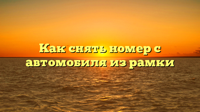 Как снять номер с автомобиля из рамки