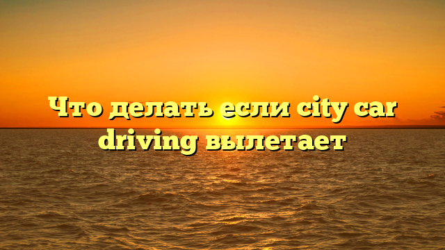 Что делать если city car driving вылетает