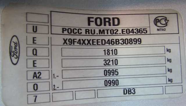 Где находится код краски Ford Fusion
